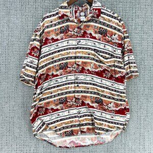 Vintage Chiamare Shirt Mens Large L Multicolor Abstract Pattern Button Down 90s